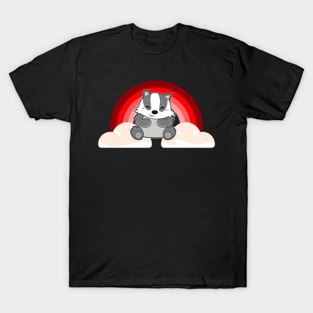 Badger Comic Rainbow T-Shirt by Imutobi